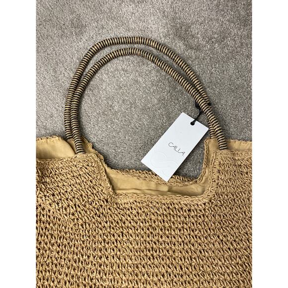 New Calia Women's Straw Crochet Tote - Picture 3 of 5